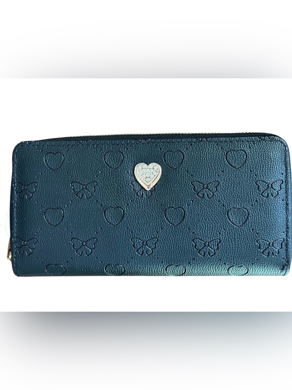 Essen Bella Heart & Bows Double Zip Wallet New With Tags